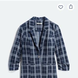 Chic Navy Plaid Blazer